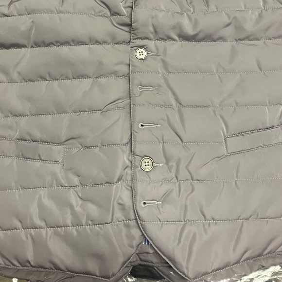 New Arrival! NWT 🇫🇷 Les Canebiers Grey Puffer Vest with Collar - Picture 4 of 10